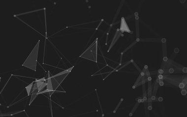 Çokgen alanı düşük Poli koyu arka plan, 3d render