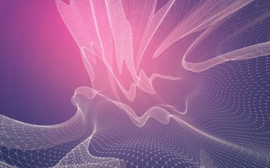 Çokgen alanı düşük Poli koyu arka plan, 3d render