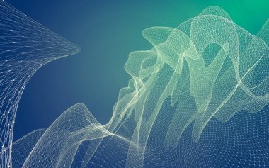 Çokgen alanı düşük Poli koyu arka plan, 3d render