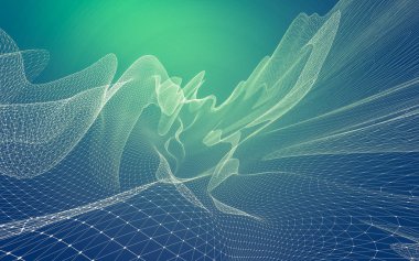 Çokgen alanı düşük Poli koyu arka plan, 3d render