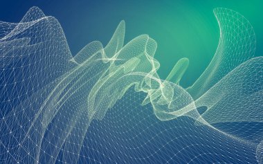 Çokgen alanı düşük Poli koyu arka plan, 3d render