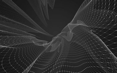 Çokgen alanı düşük Poli koyu arka plan, 3d render