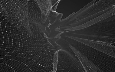 Çokgen alanı düşük Poli koyu arka plan, 3d render