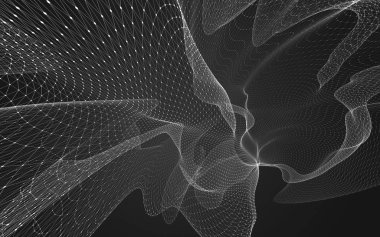 Çokgen alanı düşük Poli koyu arka plan, 3d render