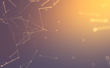 Çokgen alanı düşük Poli koyu arka plan, 3d render