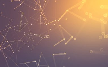 Çokgen alanı düşük Poli koyu arka plan, 3d render