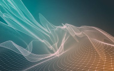 Çokgen alanı düşük Poli koyu arka plan, 3d render