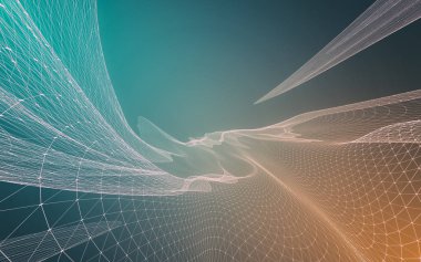 Çokgen alanı düşük Poli koyu arka plan, 3d render