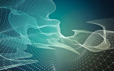 Çokgen alanı düşük Poli koyu arka plan, 3d render