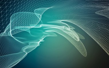 Çokgen alanı düşük Poli koyu arka plan, 3d render