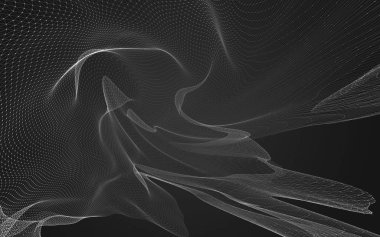 Çokgen alanı düşük Poli koyu arka plan, 3d render