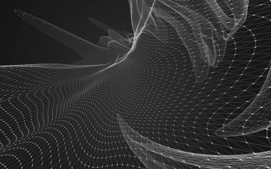 Çokgen alanı düşük Poli koyu arka plan, 3d render