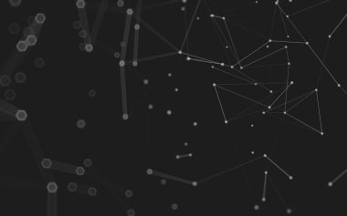 Çokgen alanı düşük Poli koyu arka plan, 3d render