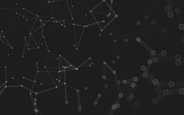 Çokgen alanı düşük Poli koyu arka plan, 3d render