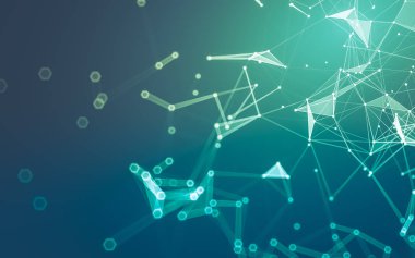 Çokgen alanı düşük Poli koyu arka plan, 3d render