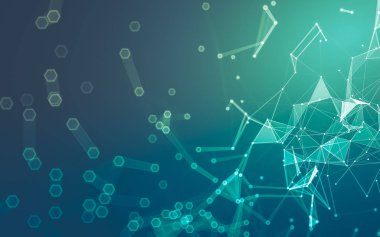 Çokgen alanı düşük Poli koyu arka plan, 3d render