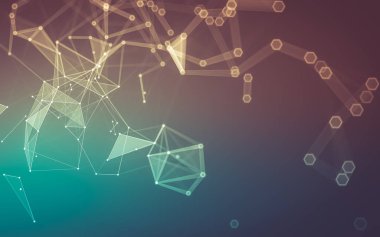 Çokgen alanı düşük Poli koyu arka plan, 3d render