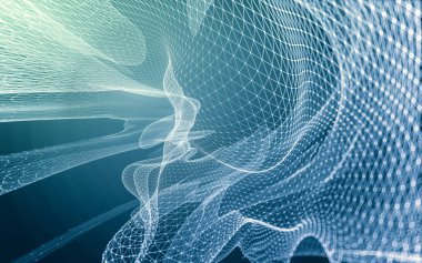 Çokgen alanı düşük Poli koyu arka plan, 3d render