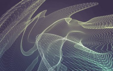 Çokgen alanı düşük Poli koyu arka plan, 3d render