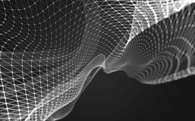 Çokgen alanı düşük Poli koyu arka plan, 3d render