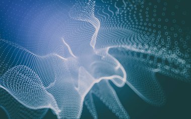 Çokgen alanı düşük Poli koyu arka plan, 3d render