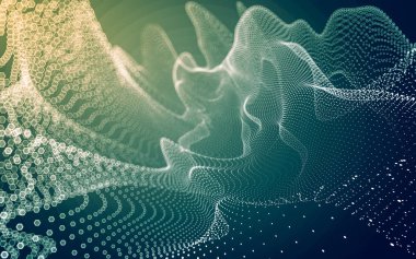 Çokgen alanı düşük Poli koyu arka plan, 3d render