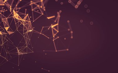 Çokgen alanı düşük Poli koyu arka plan, 3d render