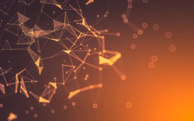 Çokgen alanı düşük Poli koyu arka plan, 3d render