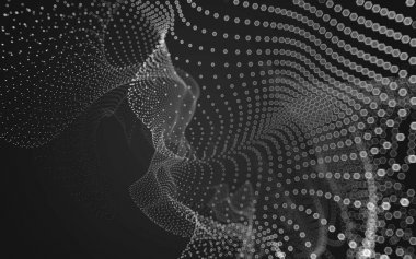 Çokgen alanı düşük Poli koyu arka plan, 3d render