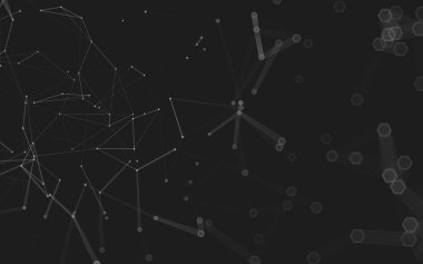 Çokgen alanı düşük Poli koyu arka plan, 3d render