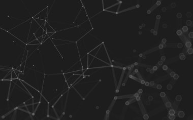 Çokgen alanı düşük Poli koyu arka plan, 3d render