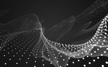 Çokgen alanı düşük Poli koyu arka plan, 3d render