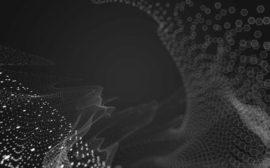 Çokgen alanı düşük Poli koyu arka plan, 3d render