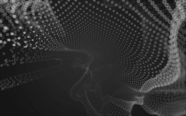 Çokgen alanı düşük Poli koyu arka plan, 3d render