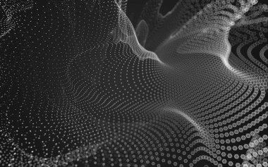 Çokgen alanı düşük Poli koyu arka plan, 3d render