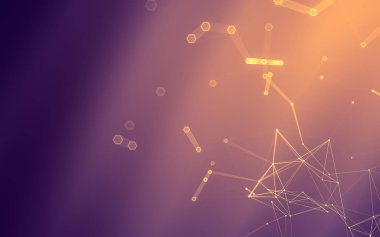 Çokgen alanı düşük Poli koyu arka plan, 3d render