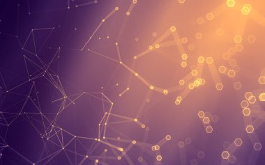 Çokgen alanı düşük Poli koyu arka plan, 3d render