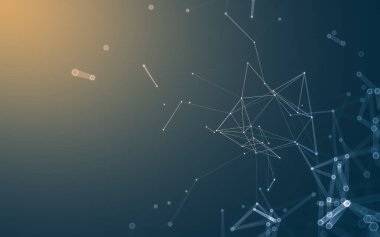 Çokgen alanı düşük Poli koyu arka plan, 3d render