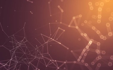 Çokgen alanı düşük Poli koyu arka plan, 3d render