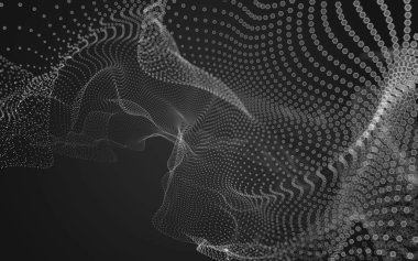 Çokgen alanı düşük Poli koyu arka plan, 3d render