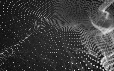 Çokgen alanı düşük Poli koyu arka plan, 3d render