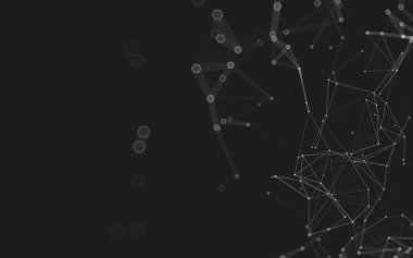 Çokgen alanı düşük Poli koyu arka plan, 3d render