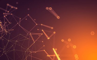 Çokgen alanı düşük Poli koyu arka plan, 3d render