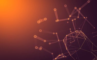 Çokgen alanı düşük Poli koyu arka plan, 3d render