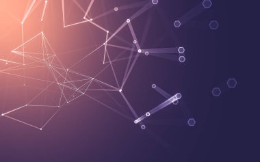 Çokgen alanı düşük Poli koyu arka plan, 3d render