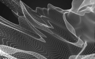 Çokgen alanı düşük Poli koyu arka plan, 3d render