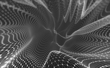 Çokgen alanı düşük Poli koyu arka plan, 3d render