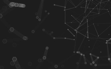 Çokgen alanı düşük Poli koyu arka plan, 3d render