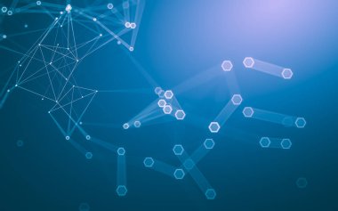 Çokgen alanı düşük Poli koyu arka plan, 3d render