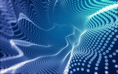 Çokgen alanı düşük Poli koyu arka plan, 3d render